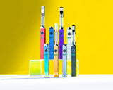 Different colors of Quad square vape collection standing upright