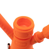 Ooze Hyborg Silicone Glass 4-In-1 Hybrid Water Pipe And Nectar Collector - Orange Burst