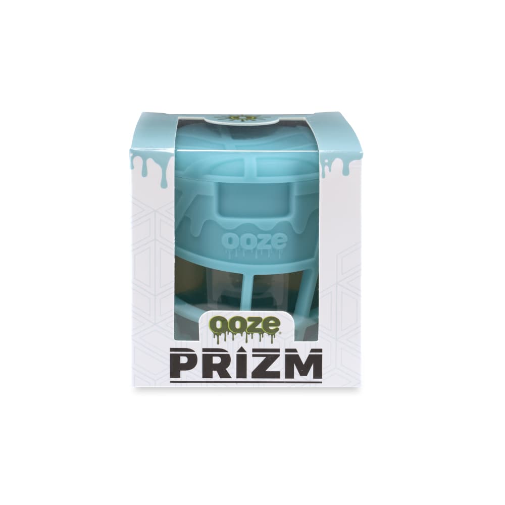 Ooze Prizm Aqua Teal Silicone-Wrapped Glass Stash Jar