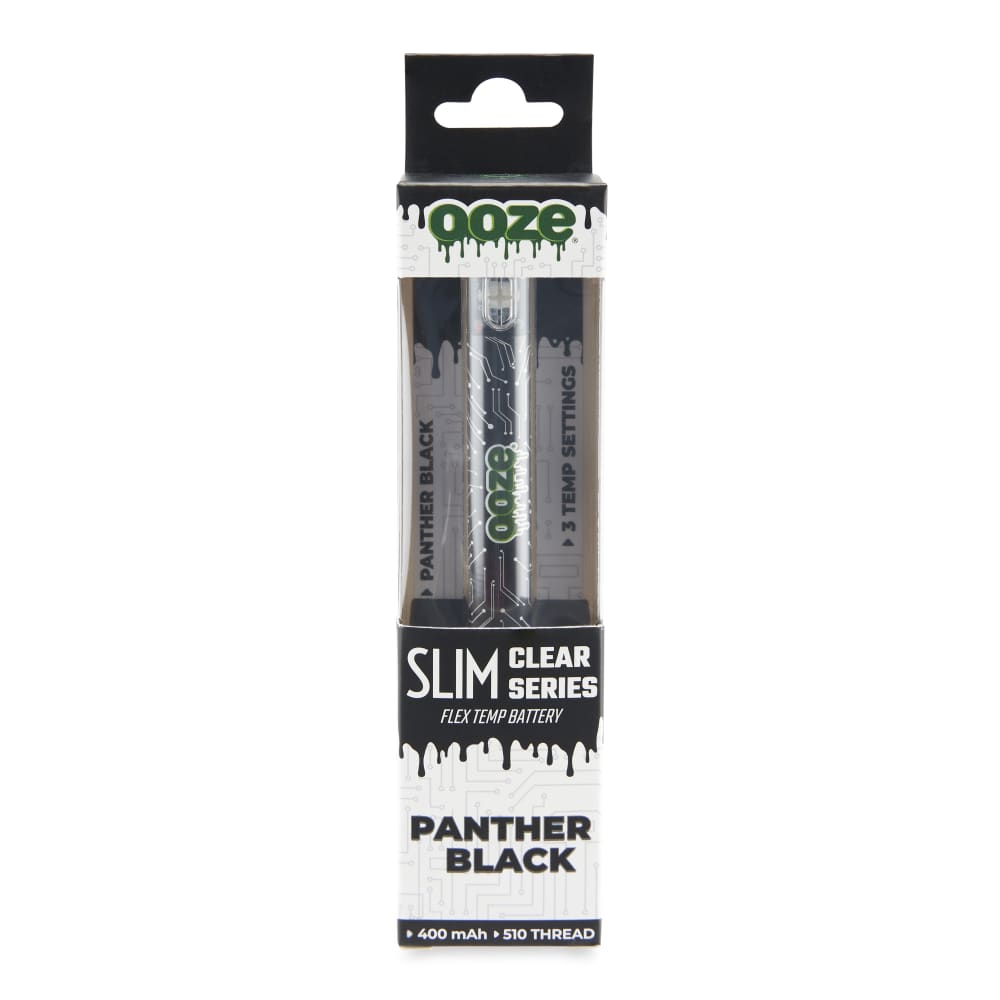 Slim Clear Series Transparent 510 Vape Battery – Panther Black