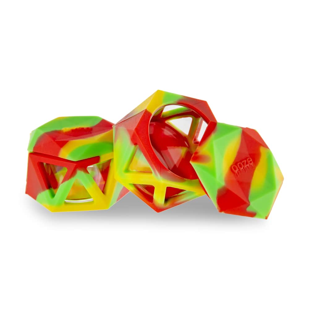 Geode Silicone & Glass Container - Rasta