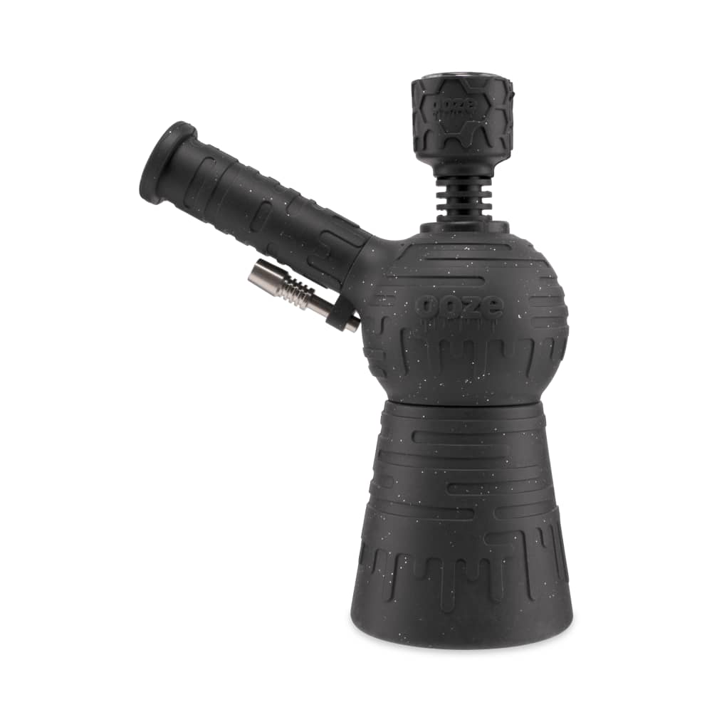 Ooze Blaster Silicone Glass 4-In-1 Hybrid Water Pipe And Nectar Collector - Shimmer Black