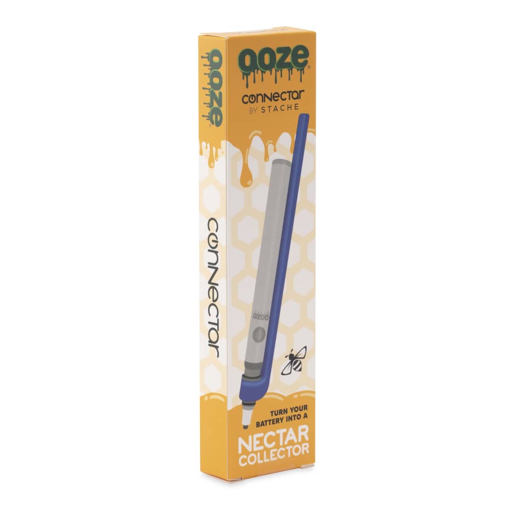 Ooze X Stache Connectar - 510 Thread Nectar Collector Vape Pen Attachment  - Blue