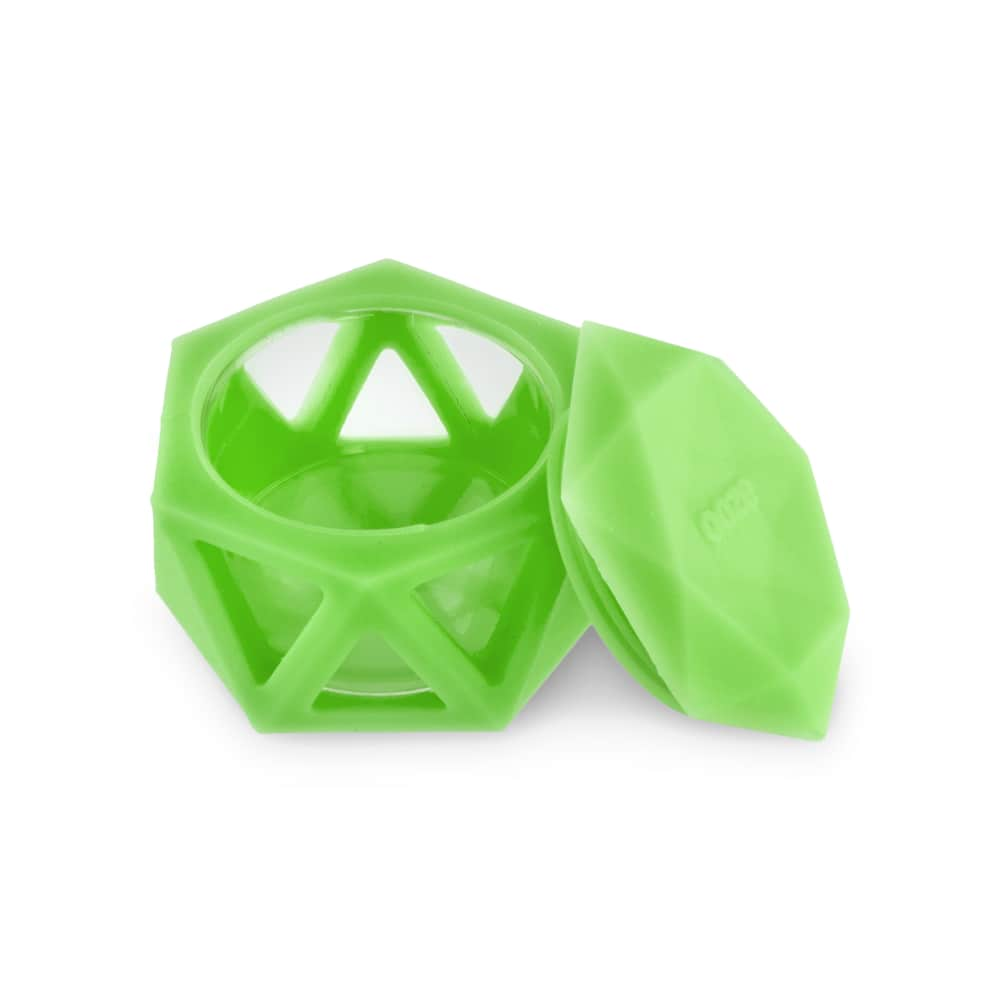 Geode Silicone & Glass Container - Green