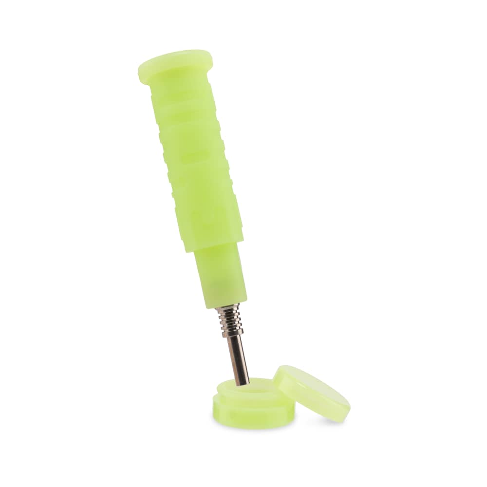 Ooze Blaster Silicone Glass 4-In-1 Hybrid Water Pipe And Nectar Collector - Green Glow