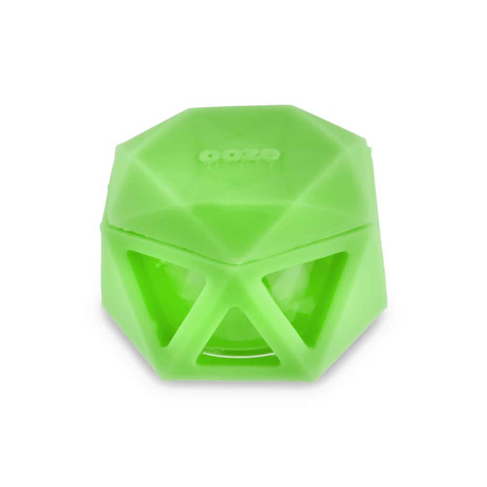 Geode Silicone & Glass Container - Green
