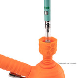 Ooze Blaster Silicone Glass 4-In-1 Hybrid Water Pipe And Nectar Collector - Orange Burst