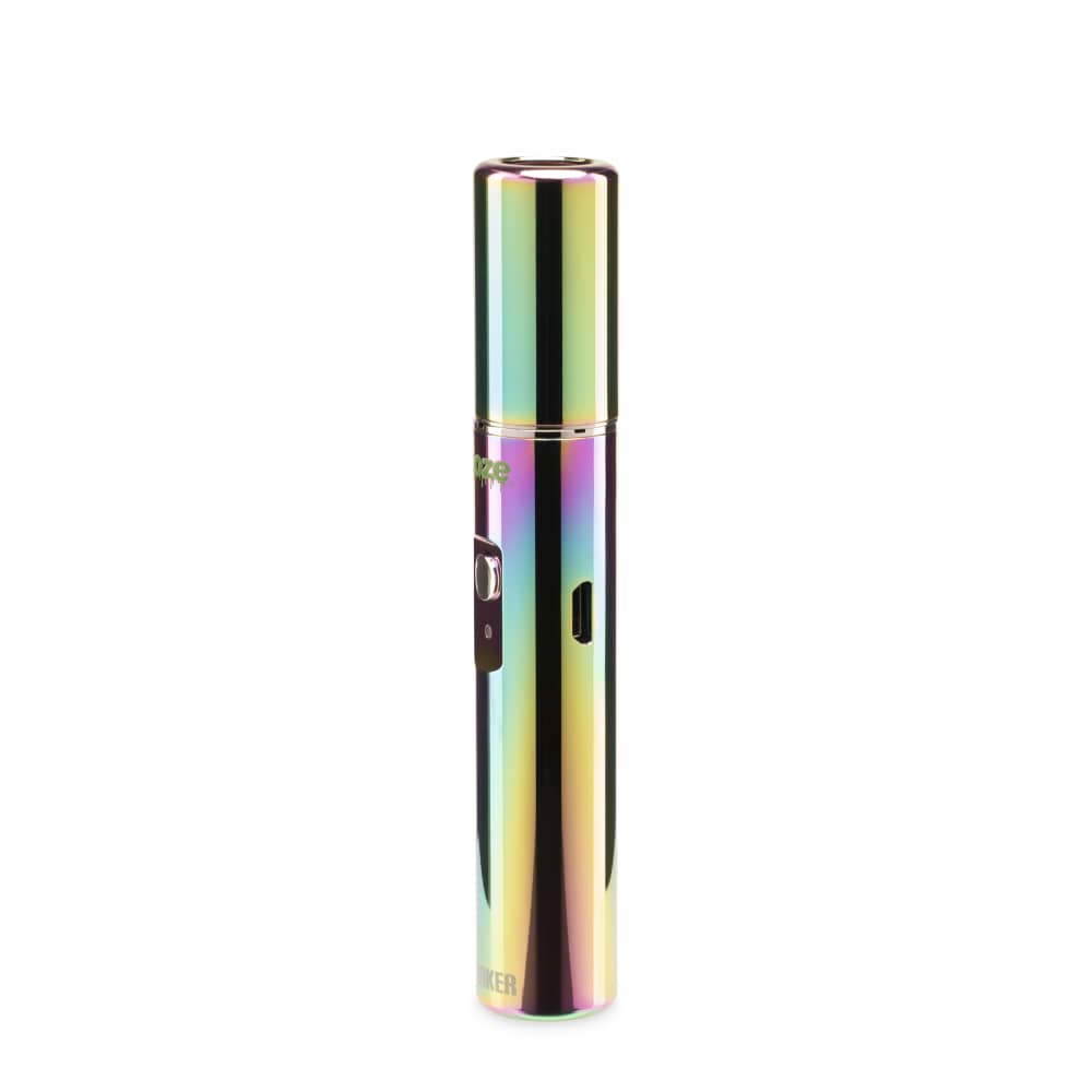 The Ooze Tanker Rainbow vape battery is shown on an angle against a white background.