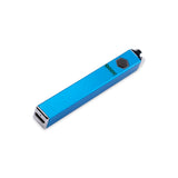 View of Quad Blue Square Vape lying on its back