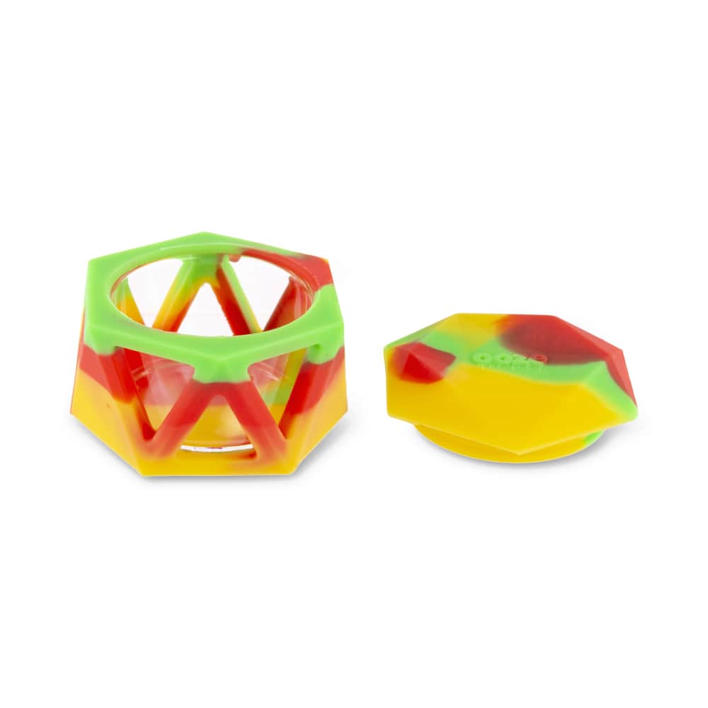 Geode Silicone & Glass Container - Rasta