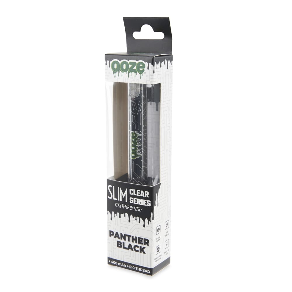 Slim Clear Series Transparent 510 Vape Battery – Panther Black