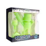 Ooze Hyborg Silicone Glass 4-In-1 Hybrid Water Pipe And Nectar Collector - Green Glow