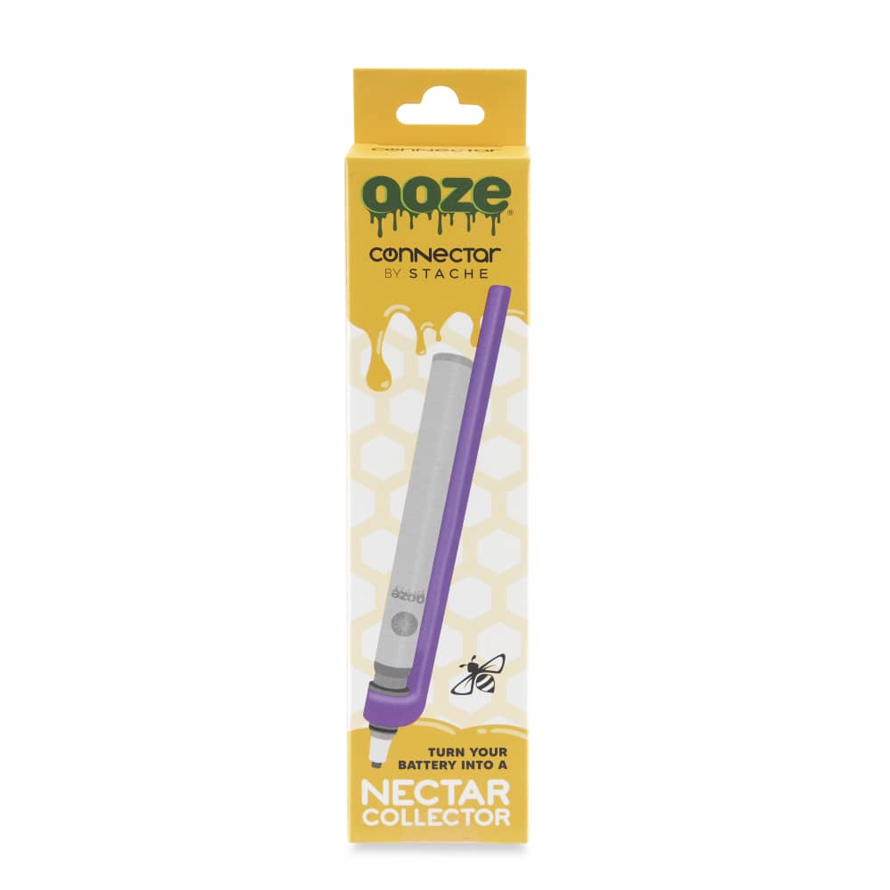 Ooze X Stache Connectar - 510 Thread Nectar Collector Vape Pen Attachment - Purple