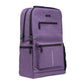 The purple haze Ooze backpack is zipped up on an angle