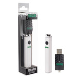Box with Quad White Square Vape inside and outside with 510-USB charger