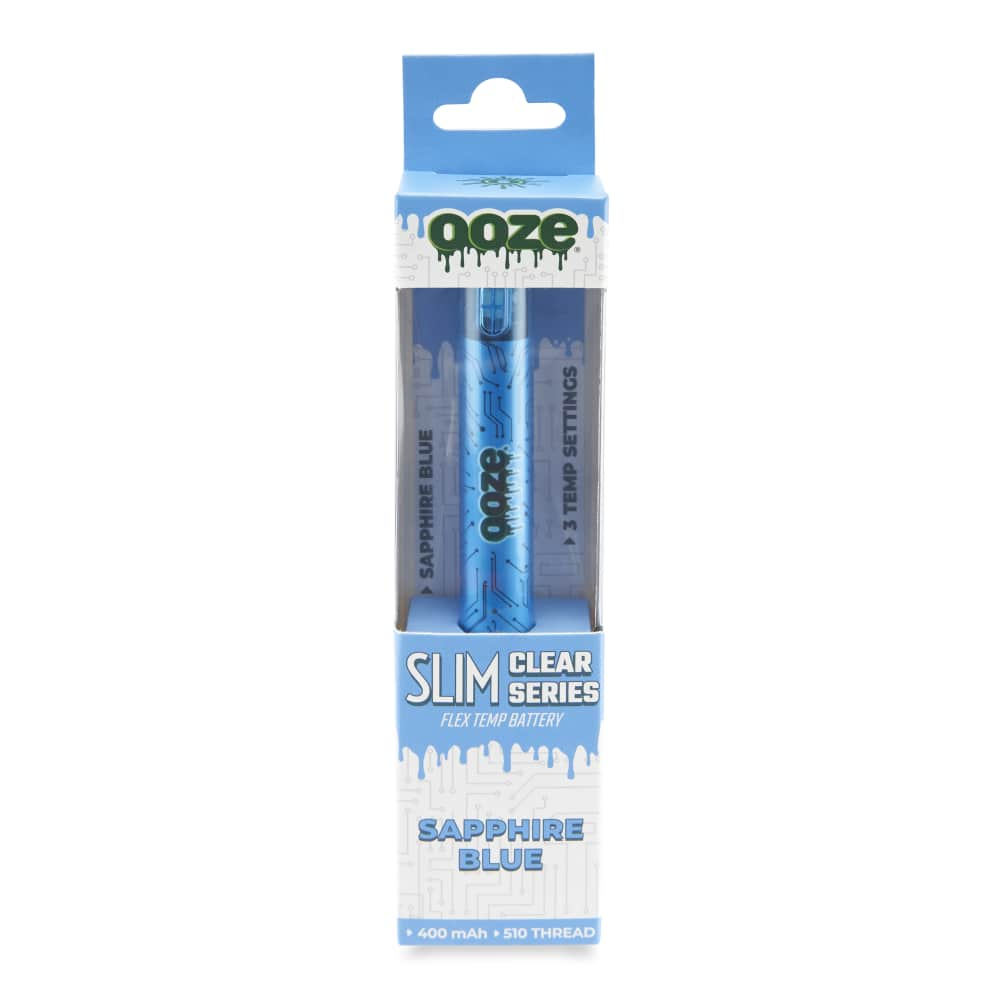 Slim Clear Series Transparent 510 Vape Battery – Sapphire Blue