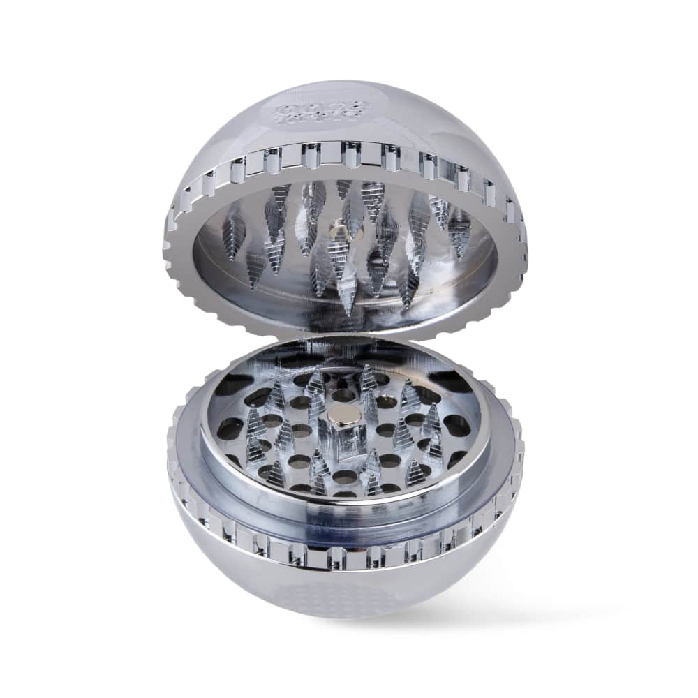 Ooze Saturn Aluminum Globe Grinder - Chrome - Dry Herb