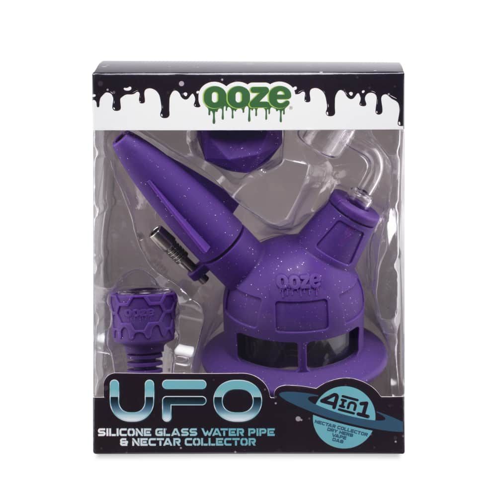 Ooze Ufo Silicone Water Pipe & Nectar Collector - Shimmer Purple