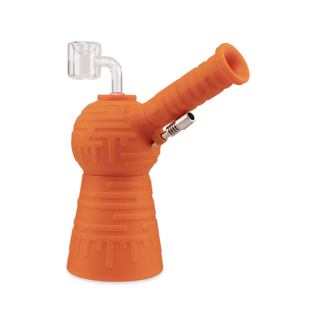 Ooze Blaster Silicone Glass 4-In-1 Hybrid Water Pipe And Nectar Collector - Orange Burst