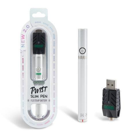 Ooze Twist Slim Pen 2.0 510 Thread Vaporizer Battery – Polar Pearl