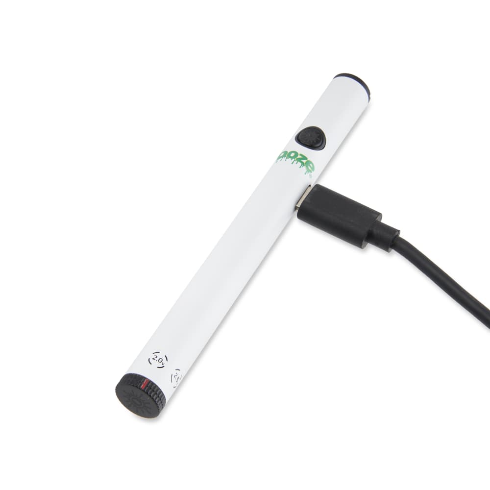 White Twist Slim 2.0 Vape Pen Battery with 510 thread battery being charged