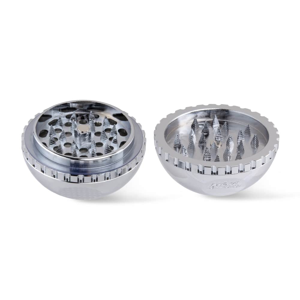 Ooze Saturn Aluminum Globe Grinder - Chrome - Dry Herb