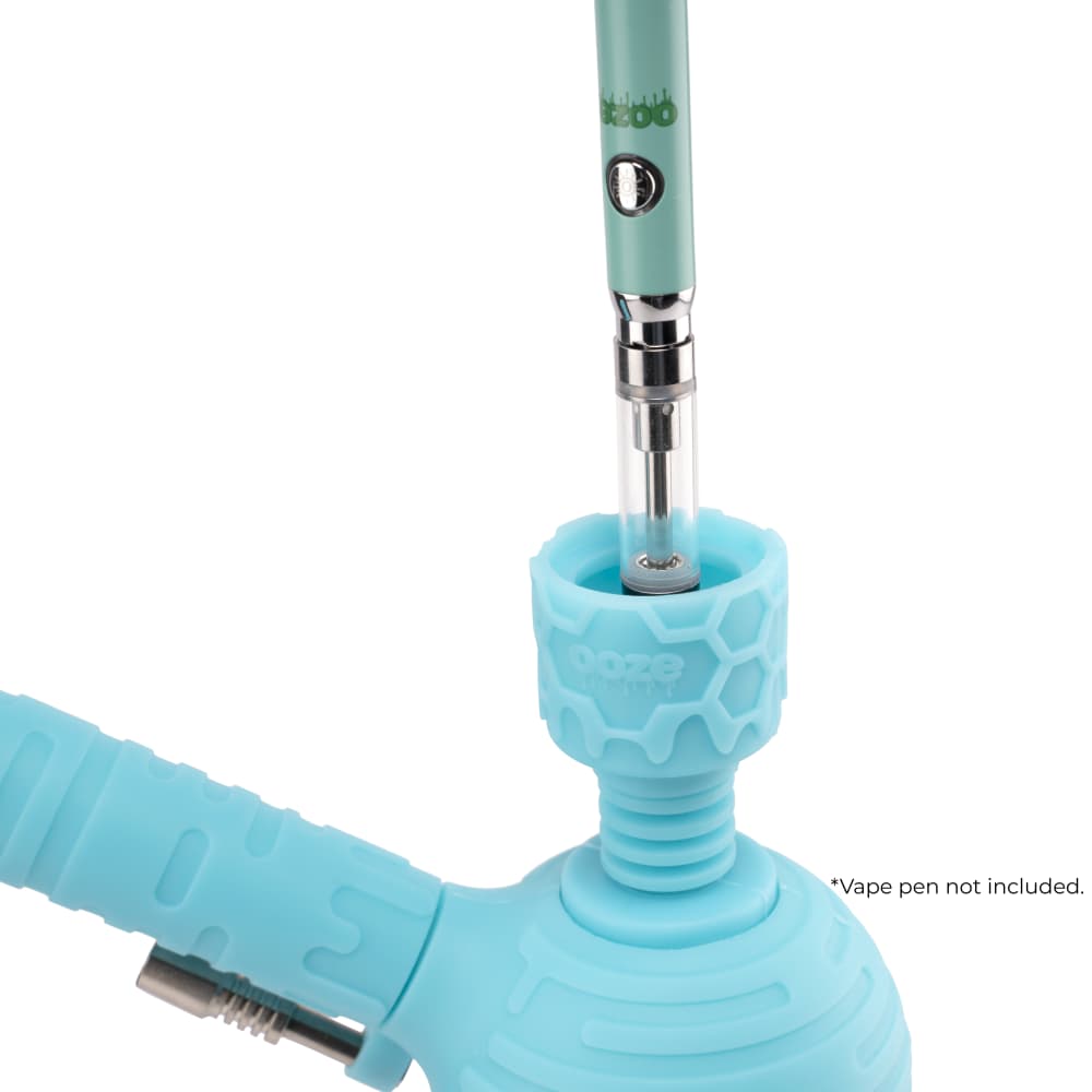Ooze Blaster Silicone Glass 4-In-1 Hybrid Water Pipe And Nectar Collector - Aqua Teal