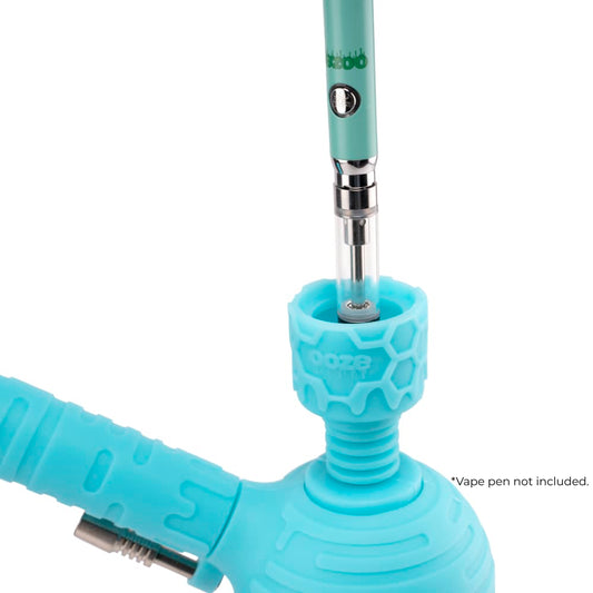 Ooze Blaster Silicone Glass 4-In-1 Hybrid Water Pipe And Nectar Collector - Aqua Teal
