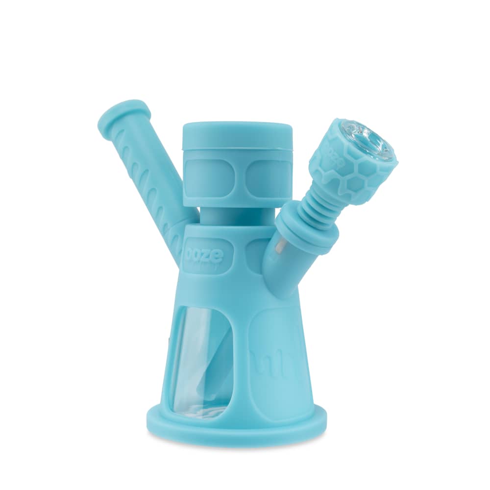 Ooze Hyborg Silicone Glass 4-In-1 Hybrid Water Pipe And Nectar Collector - Aqua Teal