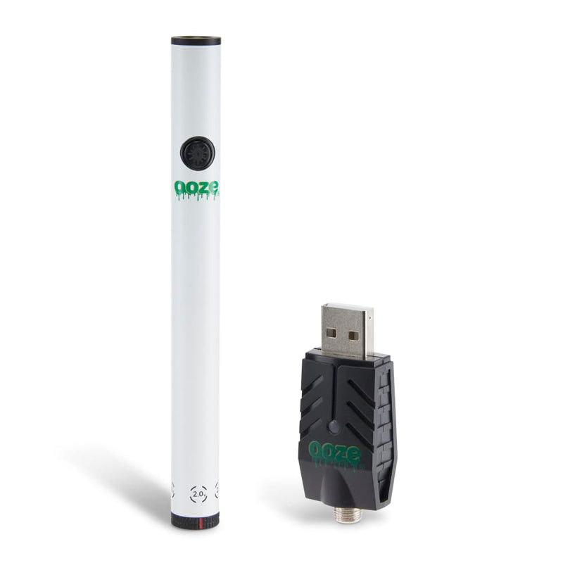 White Twist Slim 2.0 Vape Pen Battery 510 thread battery USB charger on the side