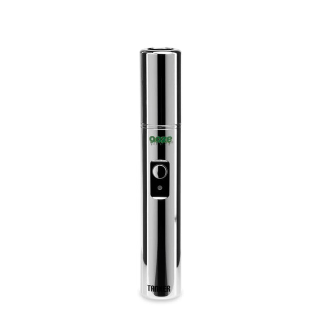 The Cosmic Chrome Ooze Tanker vape battery against a white background.