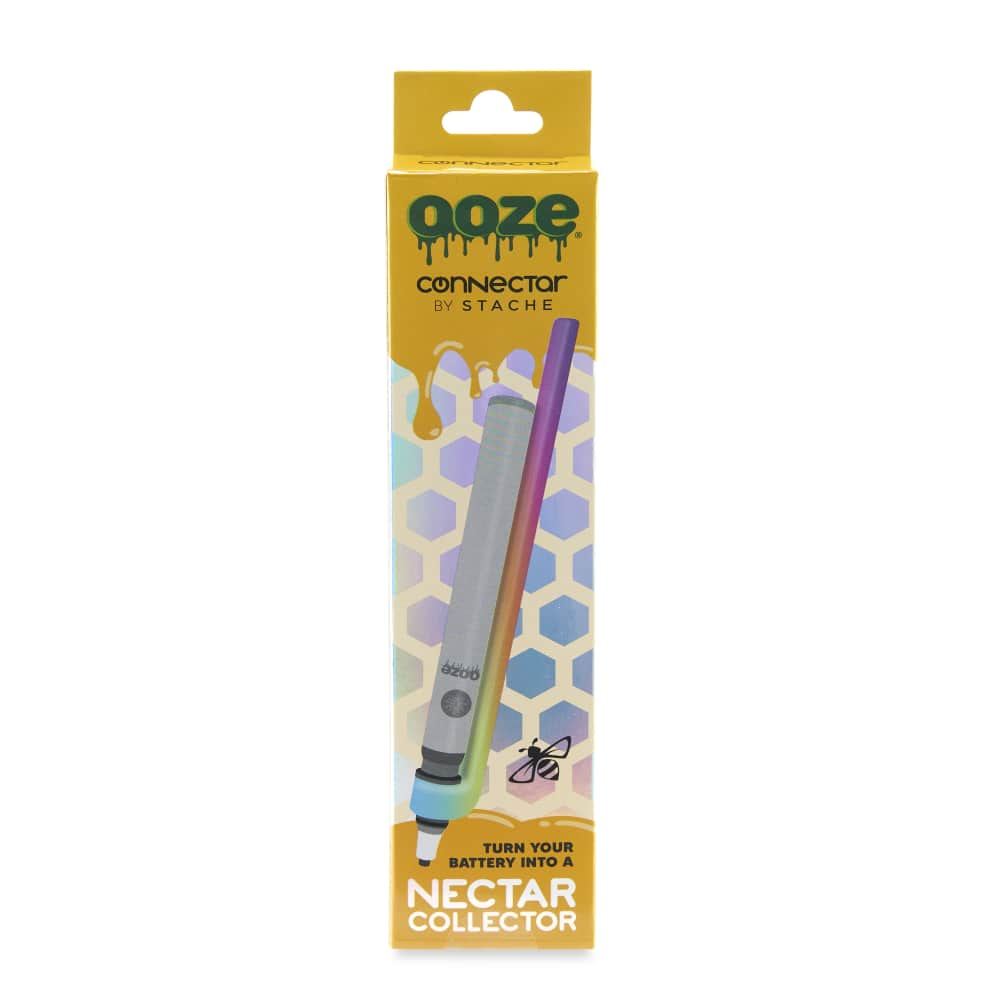 Ooze X Stache Connectar - 510 Thread Nectar Collector Vape Pen Attachment - Rainbow