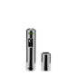 The Cosmic Chrome Ooze Tanker vape battery is shown with the thermal chamber unscrewed and sitting next to the base.