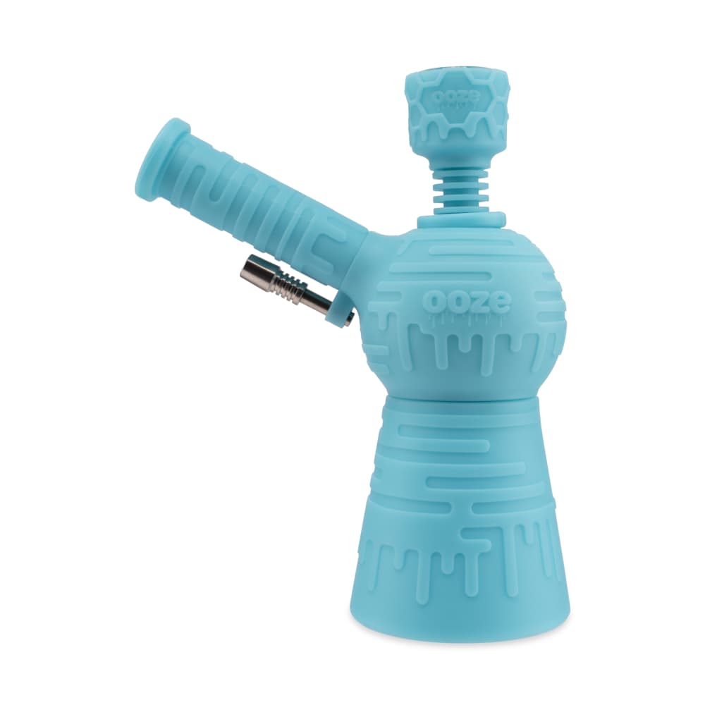 Ooze Blaster Silicone Glass 4-In-1 Hybrid Water Pipe And Nectar Collector - Aqua Teal