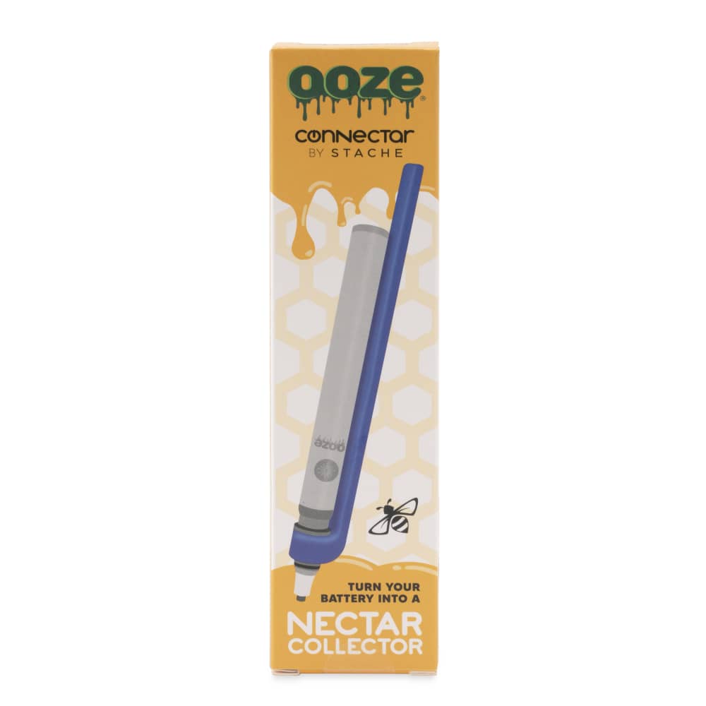 Ooze X Stache Connectar - 510 Thread Nectar Collector Vape Pen Attachment  - Blue
