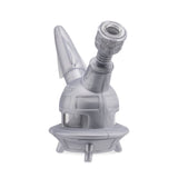 The stellar silver Ooze UFO is displayed on an angle as a bong