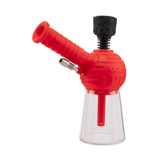 Ooze Blaster Silicone Glass 4-In-1 Hybrid Water Pipe And Nectar Collector - Scarlet Black