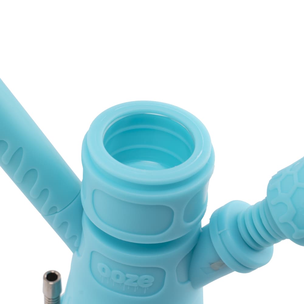 Ooze Hyborg Silicone Glass 4-In-1 Hybrid Water Pipe And Nectar Collector - Aqua Teal